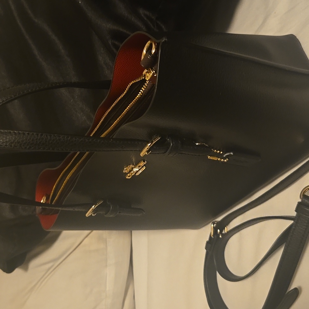 Coach Black and Red Tote Bag: Added Strap With Bag - Picture 6 of 7